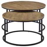  Coaster Furniture Lainey 736030 2-piece Round Nesting Coffee Table - Mango IMAGE 8
