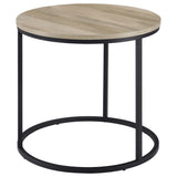  Coaster Furniture Lainey 736047 Round Occasional End Table - Distressed Pine IMAGE 1