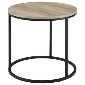  Coaster Furniture Lainey 736047 Round Occasional End Table - Distressed Pine IMAGE 1