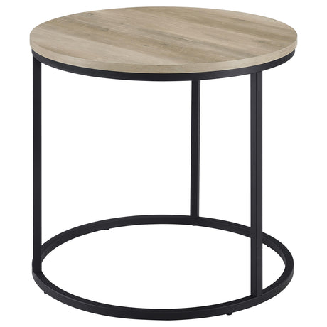  Coaster Furniture Lainey 736047 Round Occasional End Table - Distressed Pine IMAGE 1