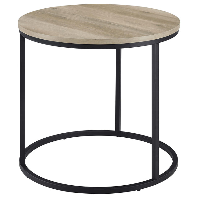  Coaster Furniture Lainey 736047 Round Occasional End Table - Distressed Pine IMAGE 1