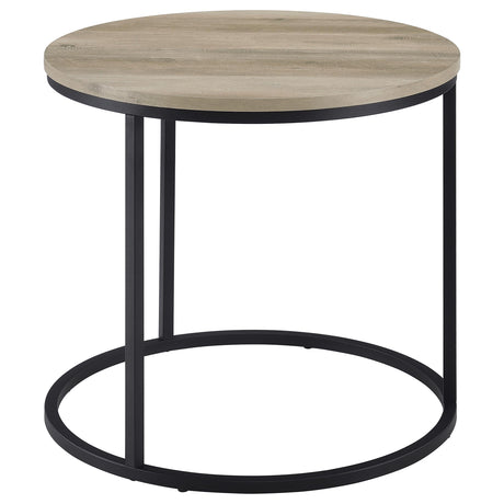  Coaster Furniture Lainey 736047 Round Occasional End Table - Distressed Pine IMAGE 3