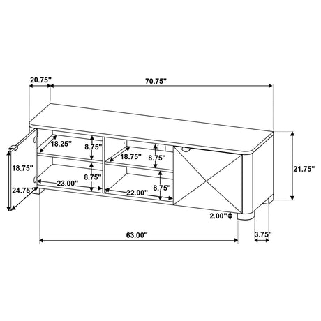  Coaster Furniture Marcelo 736053 71-inch TV Stand Media Console - Light Elm IMAGE 14