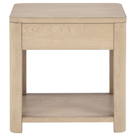  Coaster Furniture Marcelo 736057 Wood End Table with Drawer and Shelf - Light Elm IMAGE 5