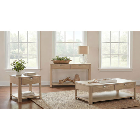  Coaster Furniture Marcelo 736058 Wood Coffee Table with 2 Drawers and Shelf - Light Elm IMAGE 14