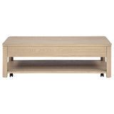 Coaster Furniture Marcelo 736058 Wood Coffee Table with 2 Drawers and Shelf - Light Elm IMAGE 7