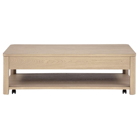  Coaster Furniture Marcelo 736058 Wood Coffee Table with 2 Drawers and Shelf - Light Elm IMAGE 7