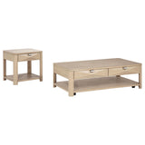  Coaster Furniture Marcelo 736058-S2 2-piece Coffee Table Set with Storage - Light Elm IMAGE 1