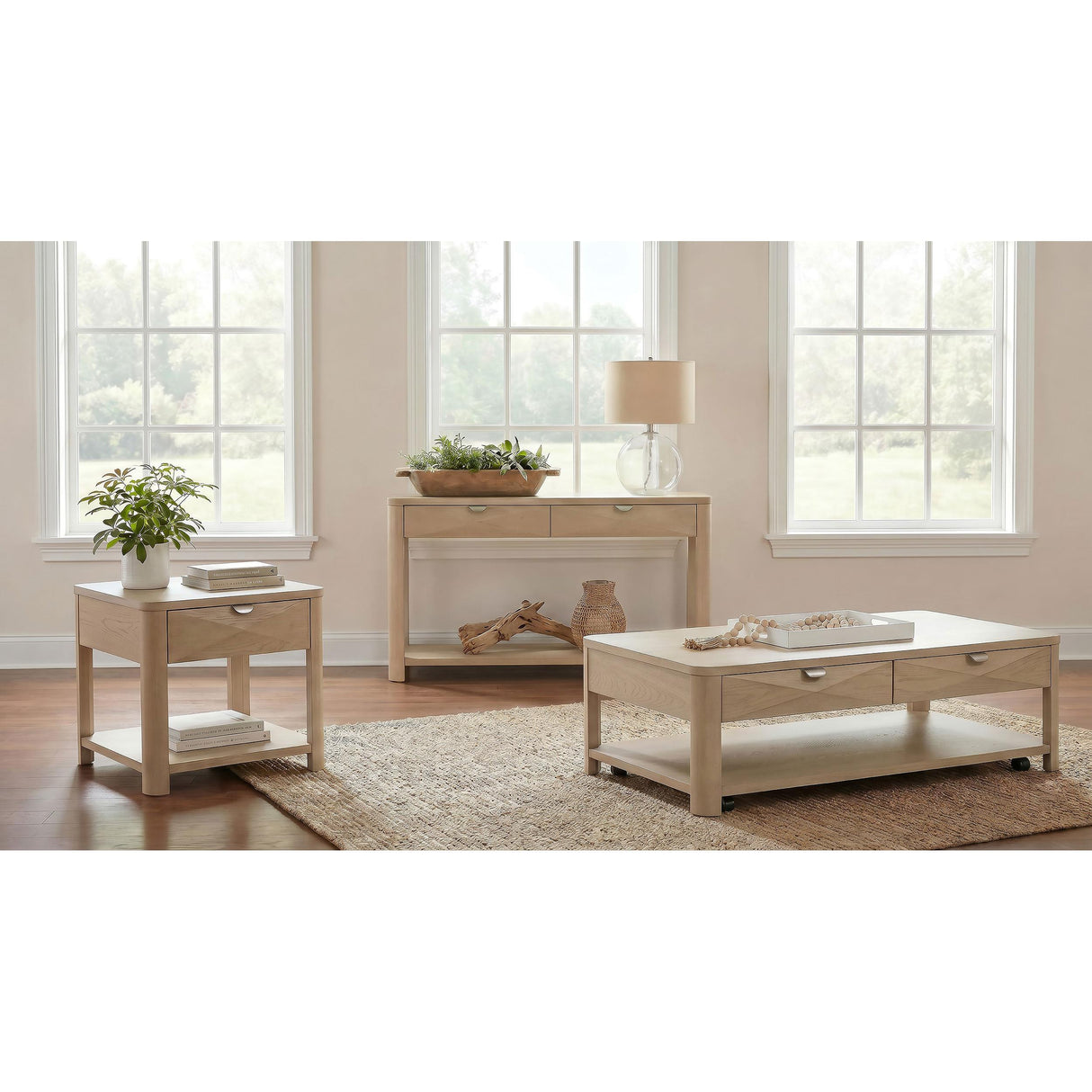  Coaster Furniture Marcelo 736059 Sofa Console Table with 2 Drawers and Shelf - Light Elm IMAGE 15