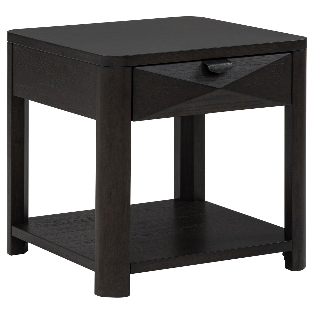  Coaster Furniture Marcelo 736067 Wood End Table with Drawer and Shelf - Coffee IMAGE 1