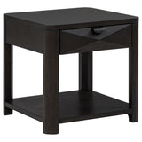  Coaster Furniture Marcelo 736067 Wood End Table with Drawer and Shelf - Coffee IMAGE 1