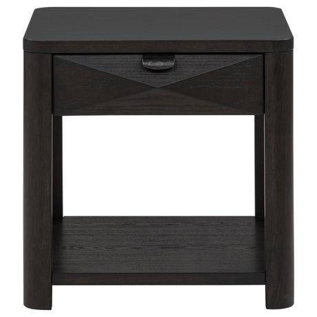  Coaster Furniture Marcelo 736067 Wood End Table with Drawer and Shelf - Coffee IMAGE 10