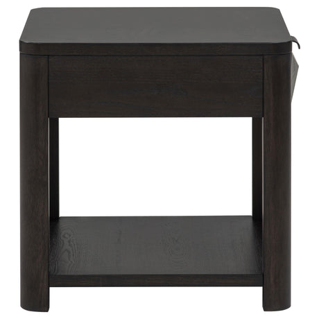 Coaster Furniture Marcelo 736067 Wood End Table with Drawer and Shelf - Coffee IMAGE 13