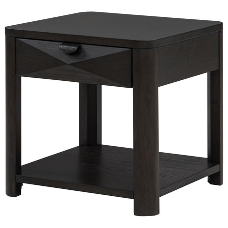  Coaster Furniture Marcelo 736067 Wood End Table with Drawer and Shelf - Coffee IMAGE 15