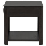  Coaster Furniture Marcelo 736067 Wood End Table with Drawer and Shelf - Coffee IMAGE 2