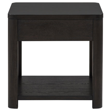  Coaster Furniture Marcelo 736067 Wood End Table with Drawer and Shelf - Coffee IMAGE 8