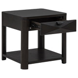  Coaster Furniture Marcelo 736067 Wood End Table with Drawer and Shelf - Coffee IMAGE 9