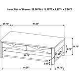  Coaster Furniture Marcelo 736068 Wood Coffee Table with 2 Drawers and Shelf - Coffee IMAGE 14