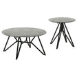  Coaster Furniture Hadi 736178-S2 2-piece Round SmartTop Coffee and End Table Set - Cement IMAGE 1