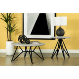  Coaster Furniture Hadi 736178-S2 2-piece Round SmartTop Coffee and End Table Set - Cement IMAGE 2