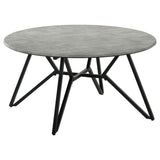  Coaster Furniture Hadi 736178-S2 2-piece Round SmartTop Coffee and End Table Set - Cement IMAGE 8
