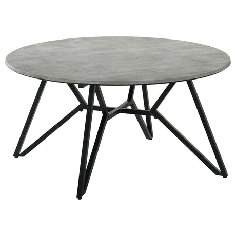  Coaster Furniture Hadi 736178-S2 2-piece Round SmartTop Coffee and End Table Set - Cement IMAGE 8