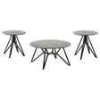  Coaster Furniture Hadi 736178-S3 3-piece Round SmartTop Coffee and End Table Set - Cement IMAGE 1