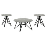  Coaster Furniture Hadi 736178-S3 3-piece Round SmartTop Coffee and End Table Set - Cement IMAGE 1
