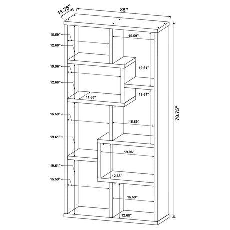  Coaster Furniture Theo 800515 71-inch 6-shelf Bookshelf - Mango IMAGE 8