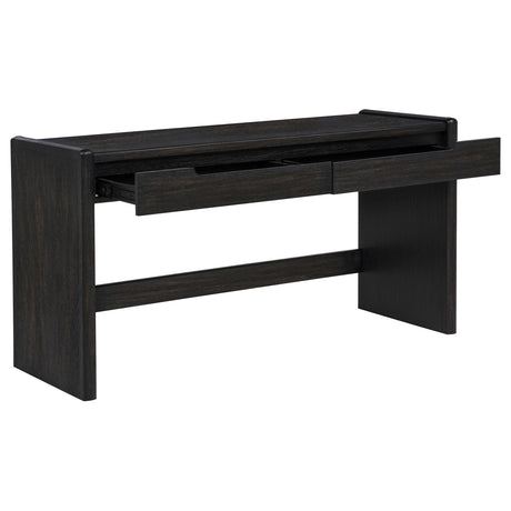  Coaster Furniture Leandro 800790 2-drawer Home Office Writing Desk - Burnished Black IMAGE 10
