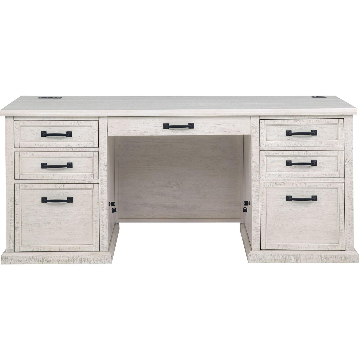  Coaster Furniture Altidore 800796 68-inch 7-drawer Executive Home Office Desk - Distressed White IMAGE 5