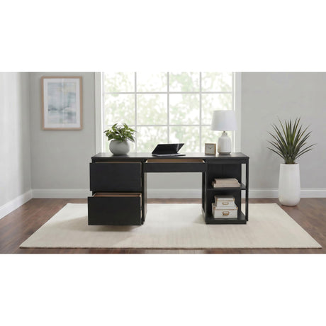  Coaster Furniture Harkes 800798 75-inch 3-drawer Computer Desk with Adjustable Shelf - Coffee Bean IMAGE 2