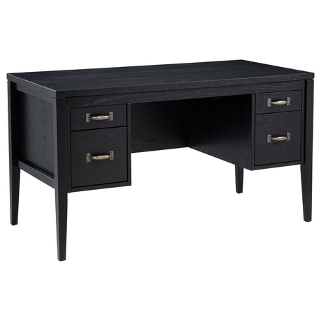  Coaster Furniture Graham 800866 54-inch 4-drawer Double Pedestal Lift Top Computer Desk - Black IMAGE 1