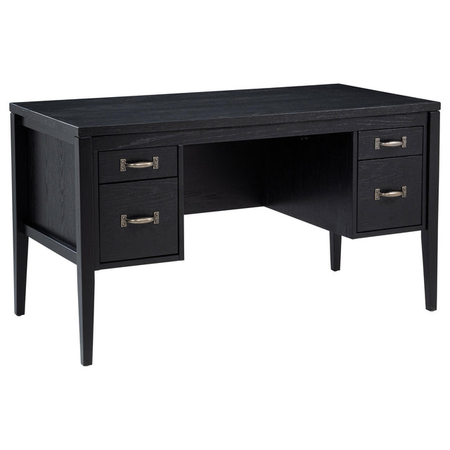  Coaster Furniture Graham 800866 54-inch 4-drawer Double Pedestal Lift Top Computer Desk - Black IMAGE 1