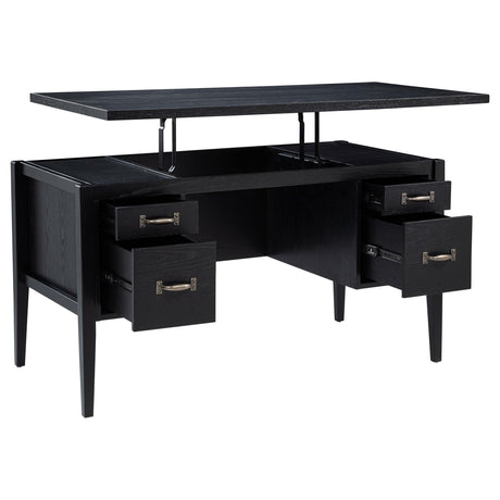  Coaster Furniture Graham 800866 54-inch 4-drawer Double Pedestal Lift Top Computer Desk - Black IMAGE 12