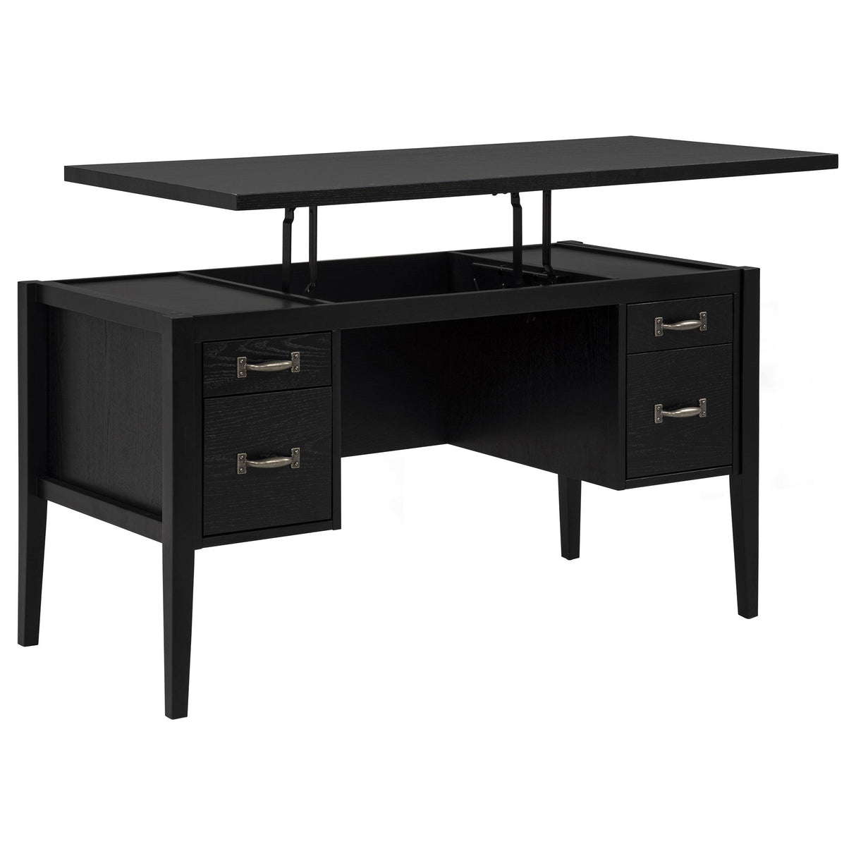  Coaster Furniture Graham 800866 54-inch 4-drawer Double Pedestal Lift Top Computer Desk - Black IMAGE 8