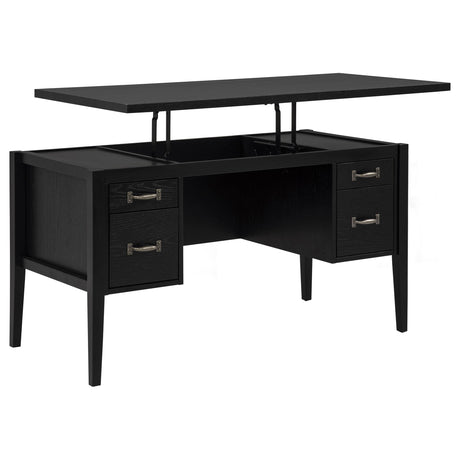  Coaster Furniture Graham 800866 54-inch 4-drawer Double Pedestal Lift Top Computer Desk - Black IMAGE 8
