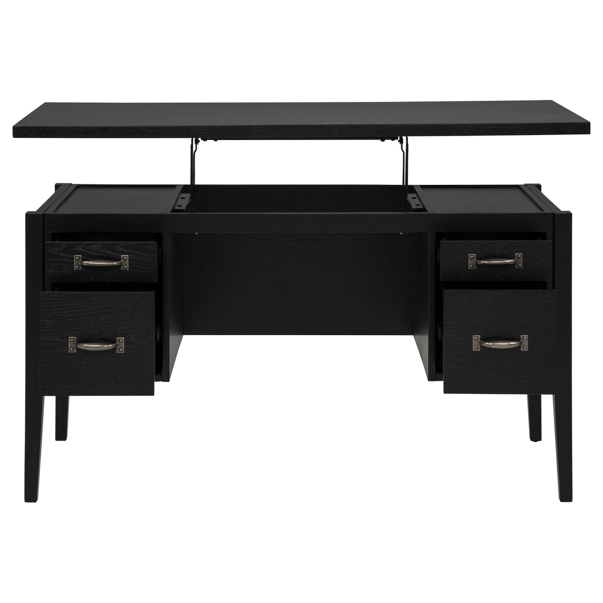  Coaster Furniture Graham 800866 54-inch 4-drawer Double Pedestal Lift Top Computer Desk - Black IMAGE 9