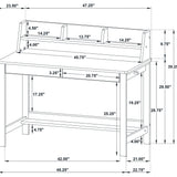  Coaster Furniture Besler 801075 47-inch SmartTop Writing Desk with Shelf - Cement/Natural IMAGE 15