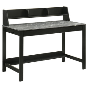  Coaster Furniture Besler 801076 47-inch SmartTop Writing Desk with Shelf - Grey Stone/Black IMAGE 1
