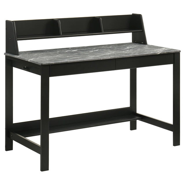  Coaster Furniture Besler 801076 47-inch SmartTop Writing Desk with Shelf - Grey Stone/Black IMAGE 1