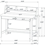  Coaster Furniture Besler 801076 47-inch SmartTop Writing Desk with Shelf - Grey Stone/Black IMAGE 13