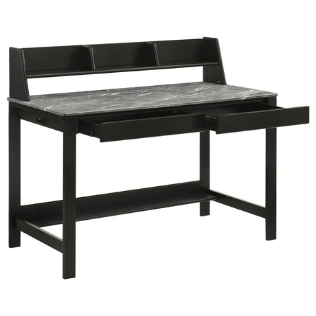  Coaster Furniture Besler 801076 47-inch SmartTop Writing Desk with Shelf - Grey Stone/Black IMAGE 7