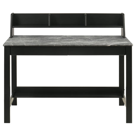 Coaster Furniture Besler 801076 47-inch SmartTop Writing Desk with Shelf - Grey Stone/Black IMAGE 9