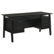  Coaster Furniture Goodson 801586 64-inch 4-Drawer Double Pedestal Computer Desk - Black IMAGE 1