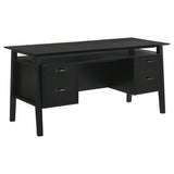  Coaster Furniture Goodson 801586 64-inch 4-Drawer Double Pedestal Computer Desk - Black IMAGE 1