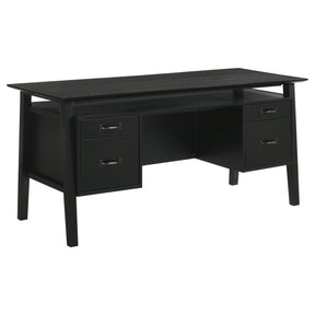  Coaster Furniture Goodson 801586 64-inch 4-Drawer Double Pedestal Computer Desk - Black IMAGE 1