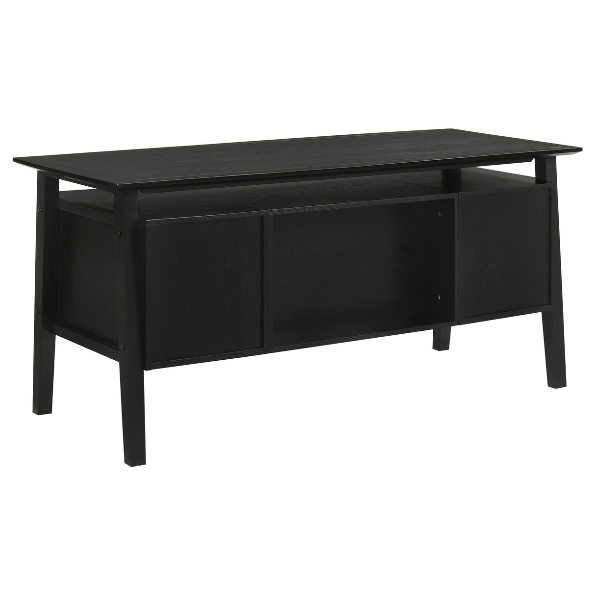  Coaster Furniture Goodson 801586 64-inch 4-Drawer Double Pedestal Computer Desk - Black IMAGE 10