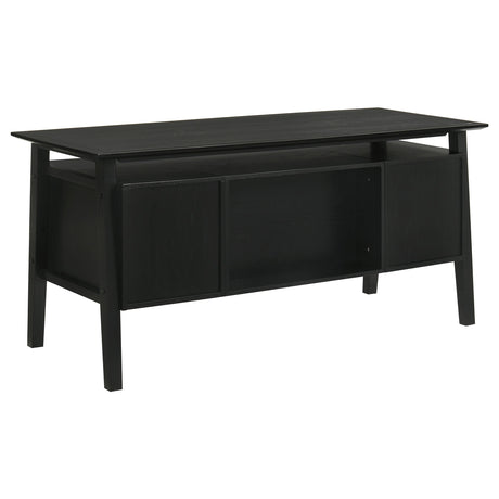  Coaster Furniture Goodson 801586 64-inch 4-Drawer Double Pedestal Computer Desk - Black IMAGE 10