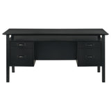 Coaster Furniture Goodson 801586 64-inch 4-Drawer Double Pedestal Computer Desk - Black IMAGE 2